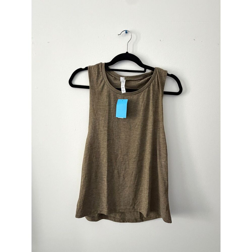 New Phaze 3 Fitness Women's Muscle Tank Olive Green Sleeveless Size M With Tags